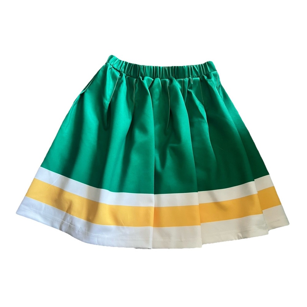 Cheerleader Skirt Bottom Medium Costume Green Yellow White‎ Women Clothing